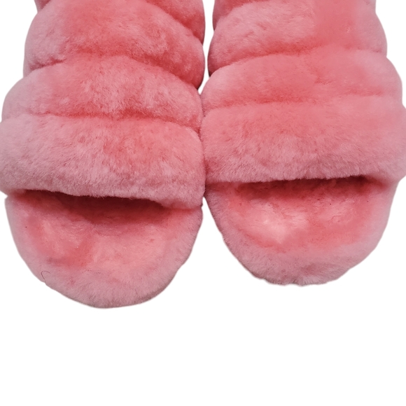 UGG Pink Fluff Yeah Bling Slides Barbie Bubblegum Fur 8 NWT - Picture 7 of 12